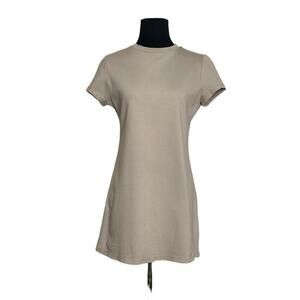 ReneeC. Beige short sleeves mini minimalist dress size M
